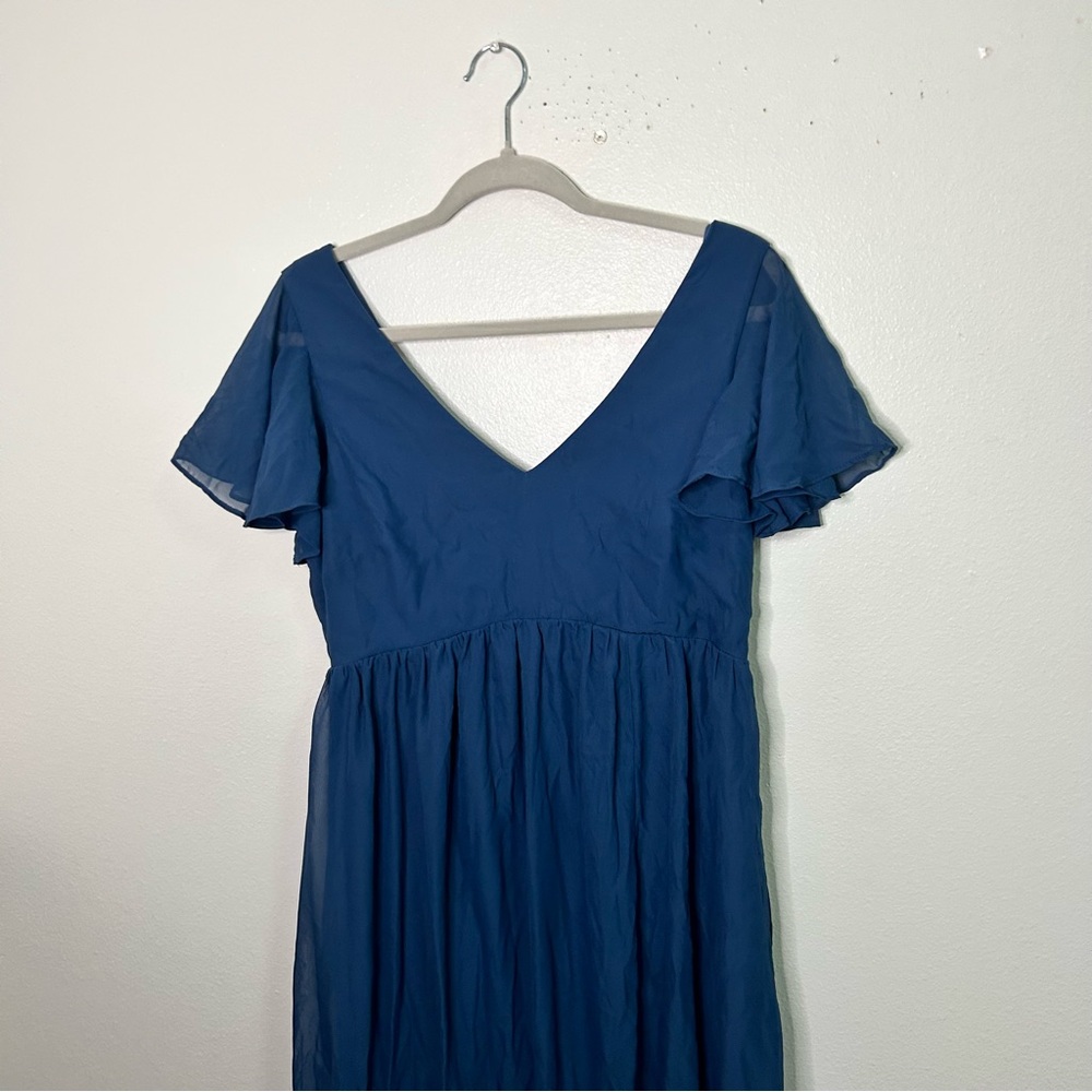 Birdy Grey blue ruffle sleeve bridesmaids dress - Picture 3 of 6